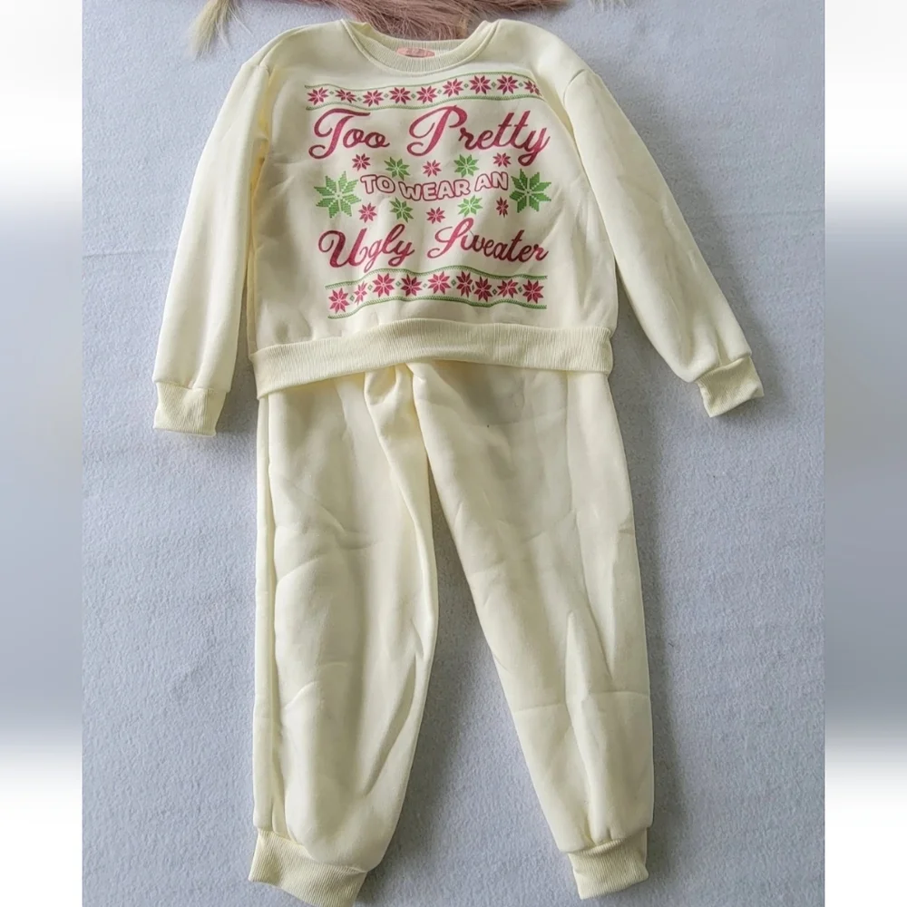 LuckyYou GirlsChristmas pants sweater Pullover Size M/10(4) -L/12(1) XL/ 14/16-1